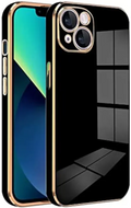 Bodycell Gold Plated - Θήκη Σιλικόνης Apple iPhone 14 - Black (5206015069222)