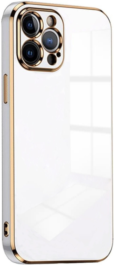 Bodycell Gold Plated - Θήκη Σιλικόνης Apple iPhone 14 Pro Max - White (5206015069338)