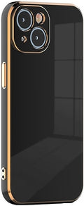Bodycell Gold Plated - Θήκη Σιλικόνης Apple iPhone 15 - Black (5206015073717)