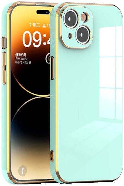 Bodycell Gold Plated - Θήκη Σιλικόνης Apple iPhone 15 - Mint Green (5206015073724)