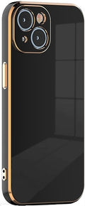 Bodycell Gold Plated - Θήκη Σιλικόνης Apple iPhone 15 Plus - Black (5206015073748)