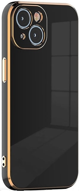 Bodycell Gold Plated - Θήκη Σιλικόνης Apple iPhone 15 Plus - Black (5206015073748)
