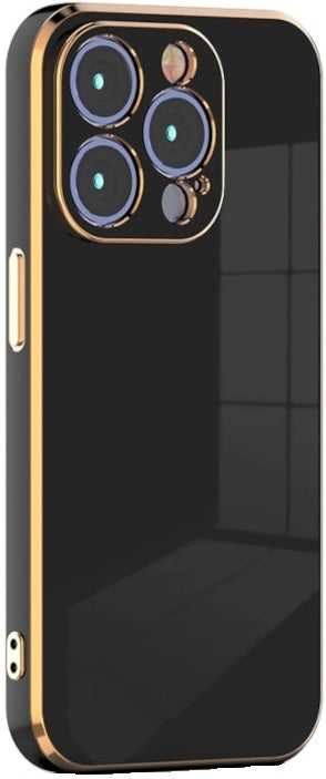 Bodycell Gold Plated - Θήκη Σιλικόνης Apple iPhone 15 Pro - Black (5206015073793)