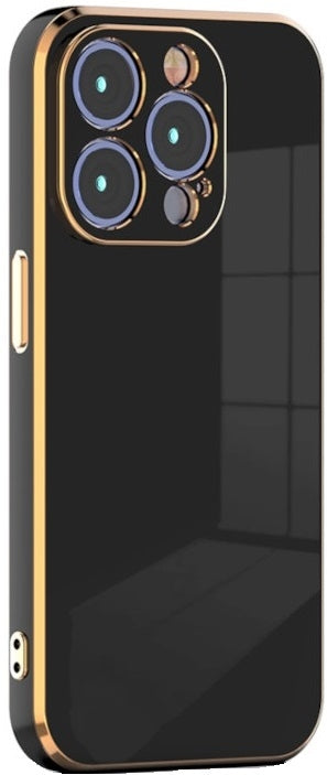 Θήκη Apple iPhone 15 Pro Max - Bodycell Gold Plated Σιλικόνης - Black (5206015073830)