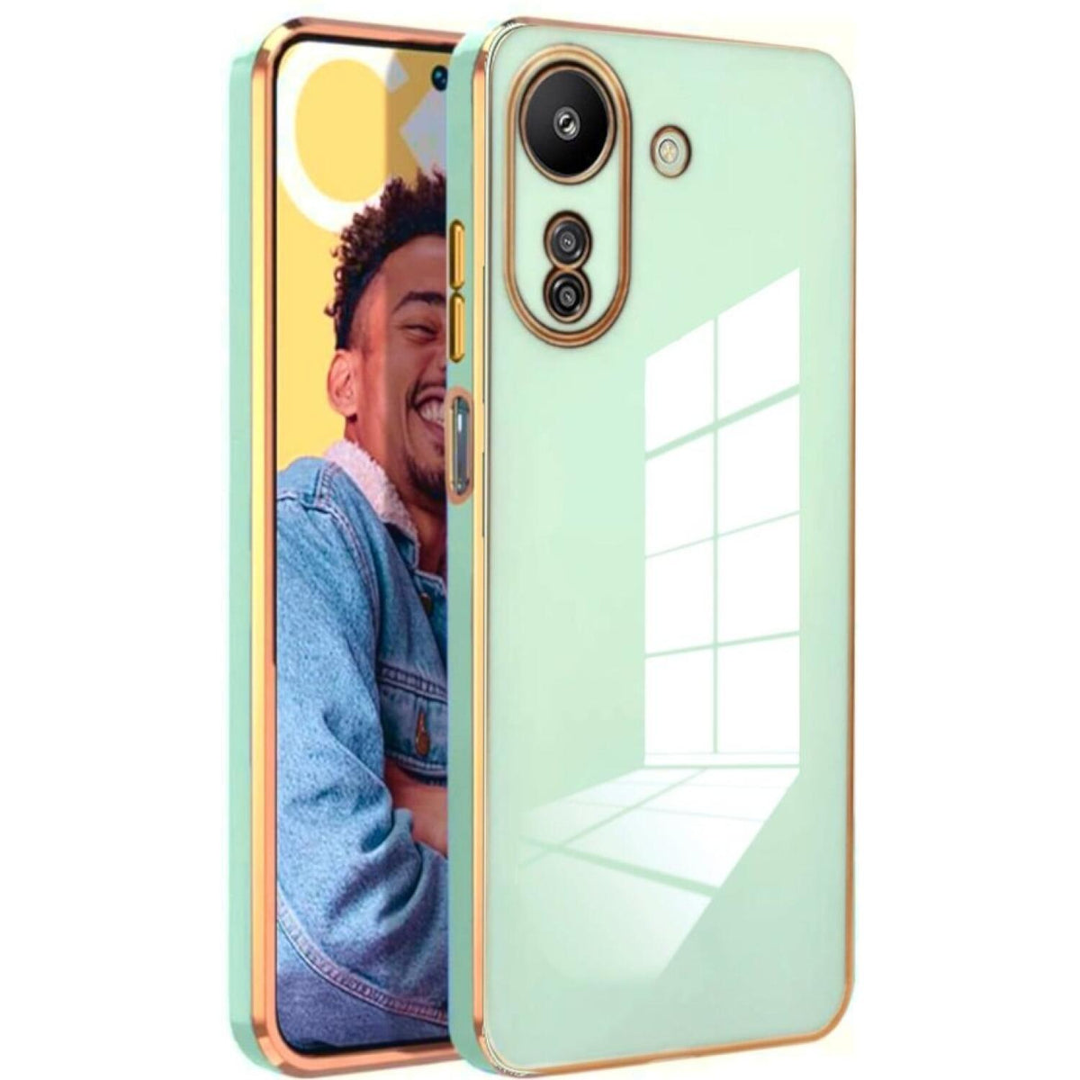 Bodycell Gold Plated - Θήκη Σιλικόνης Xiaomi Redmi 13C 4G / Poco C65 - Mint Green (5206015074561)
