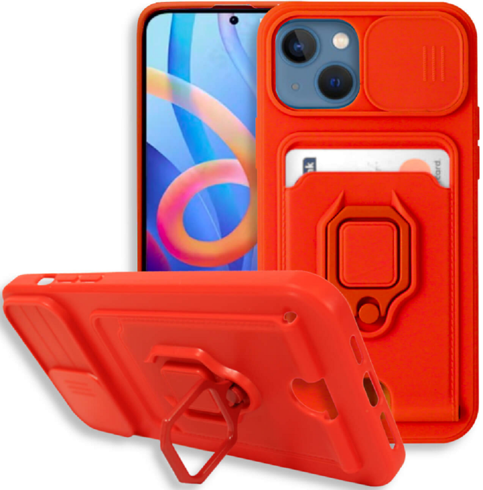 Bodycell Multifunction - Ανθεκτική Θήκη Apple iPhone 13 με Λουράκι Λαιμού / Κάλυμμα Κάμερας / Ring Holder / Υποδοχή Κάρτας - 