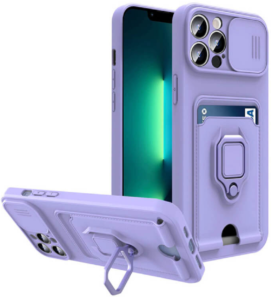 Bodycell Multifunction - Ανθεκτική Θήκη Apple iPhone 13 Pro με Λουράκι Λαιμού / Κάλυμμα Κάμερας / Ring Holder / Υποδοχή Κάρτα
