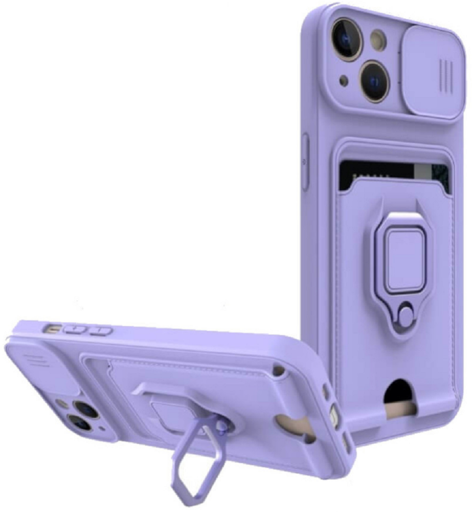 Bodycell Multifunction - Ανθεκτική Θήκη Apple iPhone 14 με Λουράκι Λαιμού / Κάλυμμα Κάμερας / Ring Holder / Υποδοχή Κάρτας - 