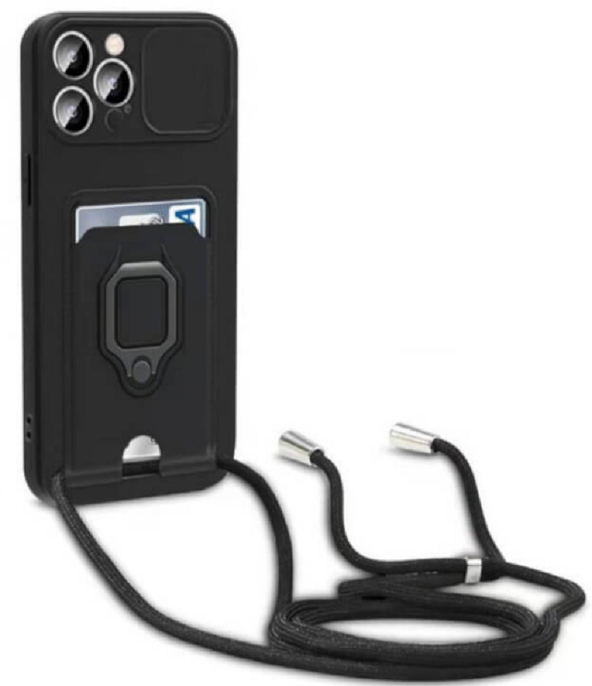 Bodycell Multifunction - Ανθεκτική Θήκη Apple iPhone 14 Pro Max με Λουράκι Λαιμού / Κάλυμμα Κάμερας / Ring Holder / Υποδοχή Κ