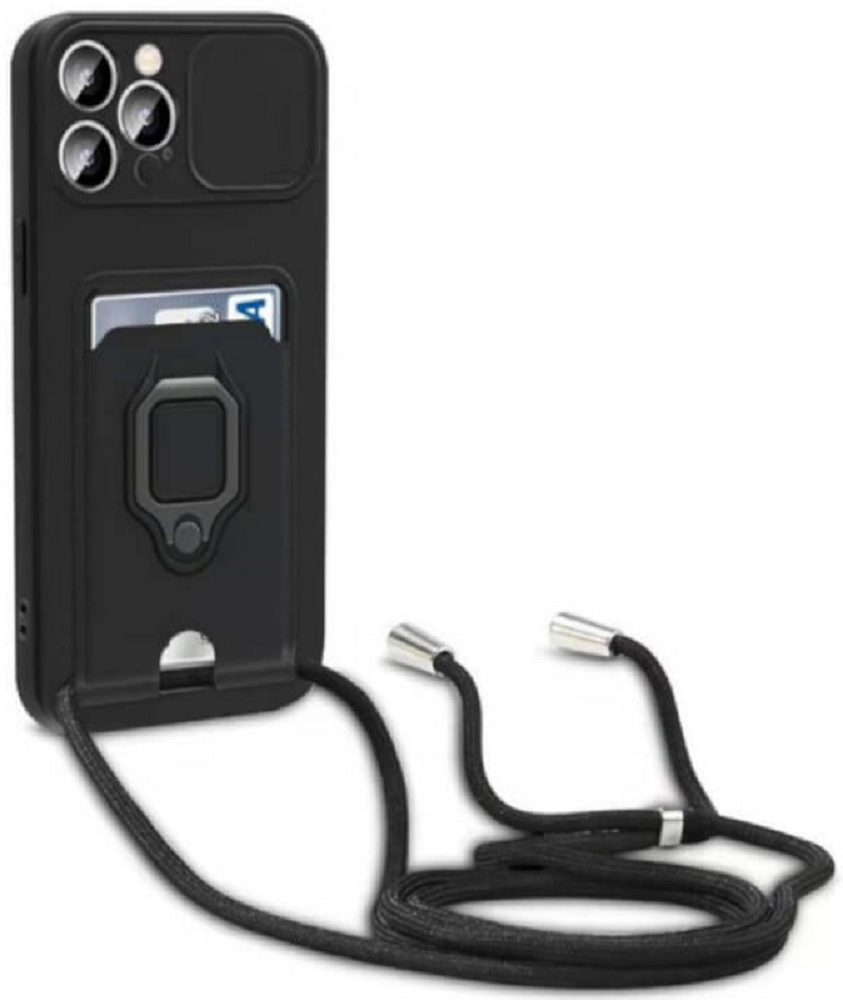 Bodycell Multifunction - Ανθεκτική Θήκη Apple iPhone 14 Pro με Λουράκι Λαιμού / Κάλυμμα Κάμερας / Ring Holder / Υποδοχή Κάρτα