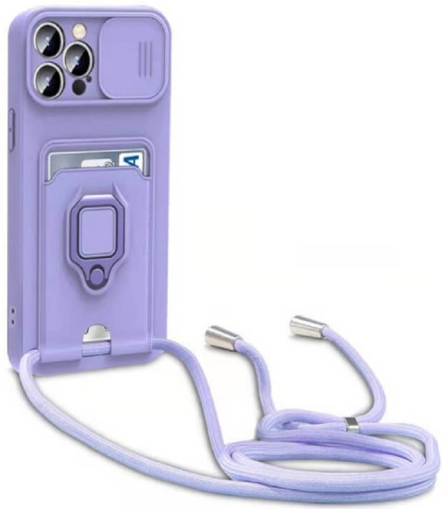 Bodycell Multifunction - Ανθεκτική Θήκη Apple iPhone 14 Pro με Λουράκι Λαιμού / Κάλυμμα Κάμερας / Ring Holder / Υποδοχή Κάρτα