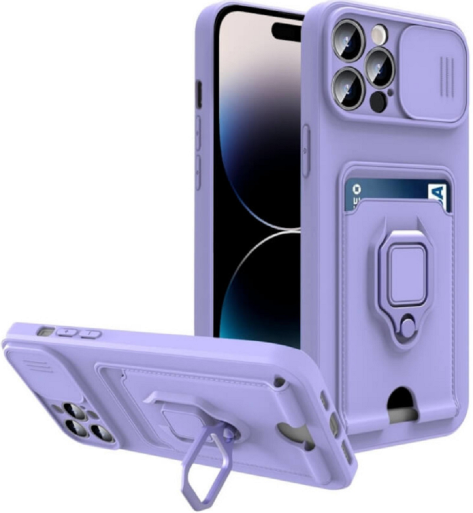 Bodycell Multifunction - Ανθεκτική Θήκη Apple iPhone 14 Pro με Λουράκι Λαιμού / Κάλυμμα Κάμερας / Ring Holder / Υποδοχή Κάρτα
