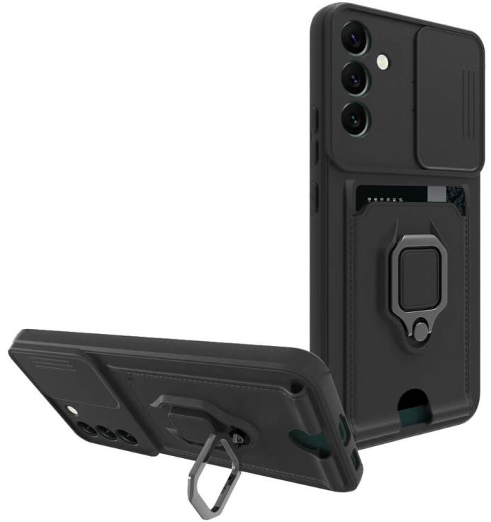 Bodycell Multifunction - Ανθεκτική Θήκη Samsung Galaxy A14 με Λουράκι Λαιμού / Κάλυμμα Κάμερας / Ring Holder / Υποδοχή Κάρτας