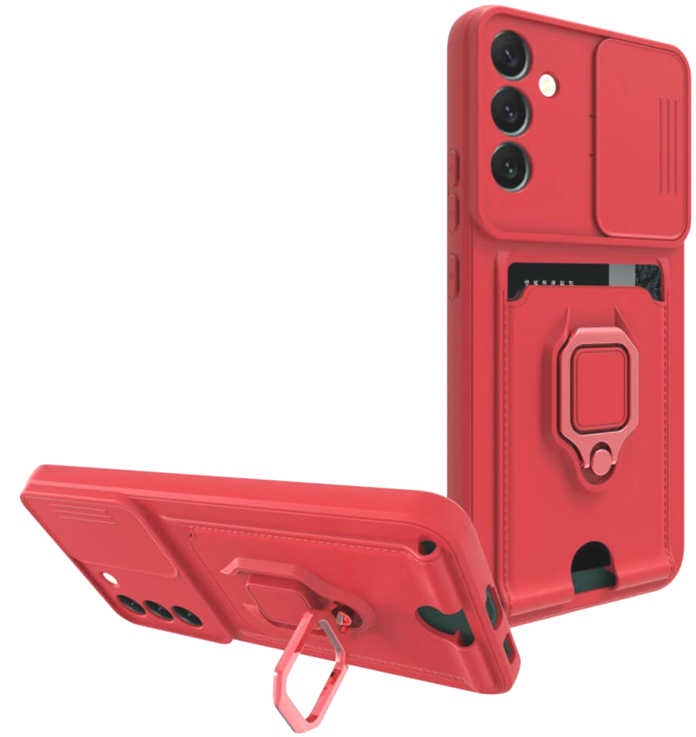 Bodycell Multifunction - Ανθεκτική Θήκη Samsung Galaxy A14 με Λουράκι Λαιμού / Κάλυμμα Κάμερας / Ring Holder / Υποδοχή Κάρτας