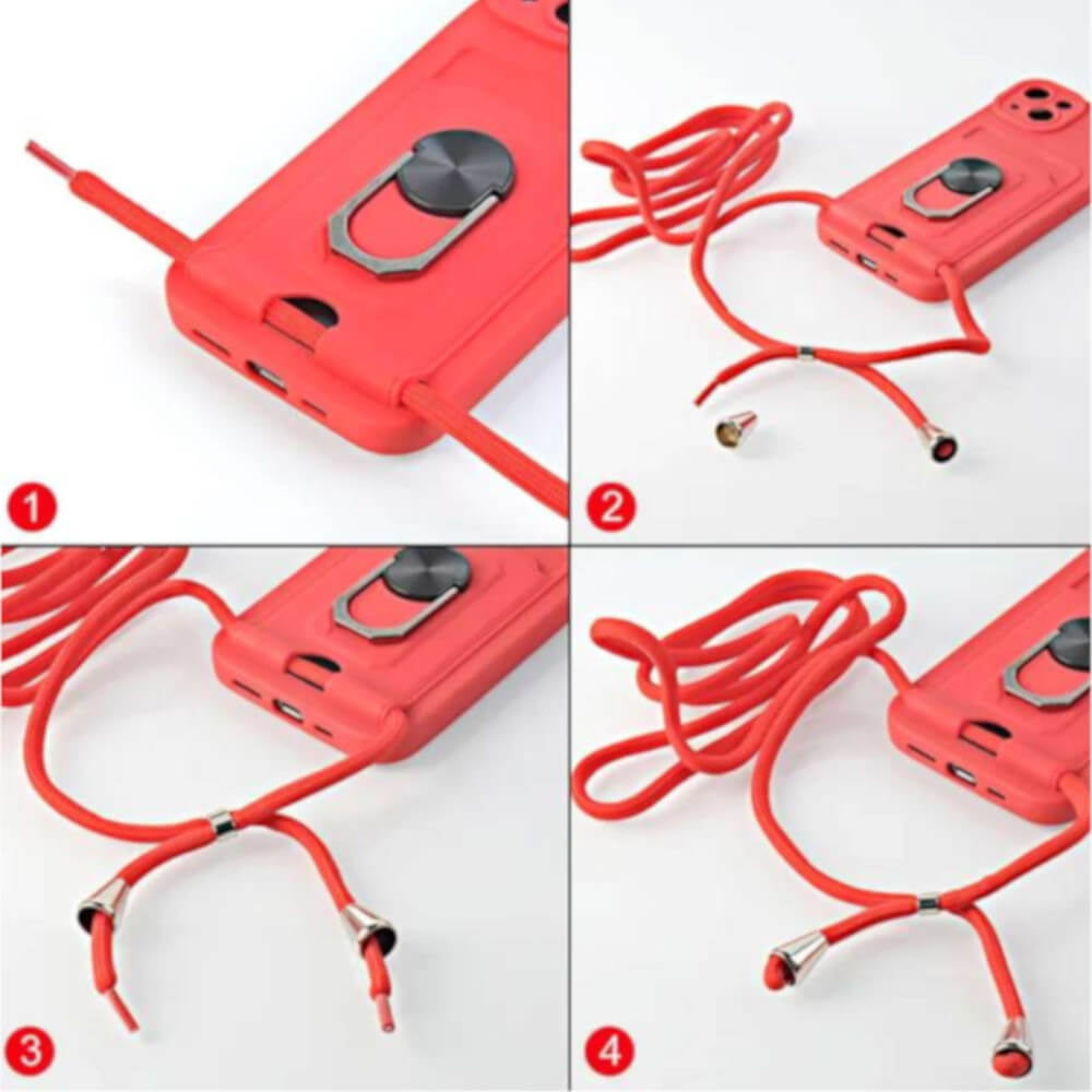Bodycell Multifunction - Ανθεκτική Θήκη Xiaomi Redmi Note 12 5G / Poco X5 με Λουράκι Λαιμού / Κάλυμμα Κάμερας / Ring Holder /