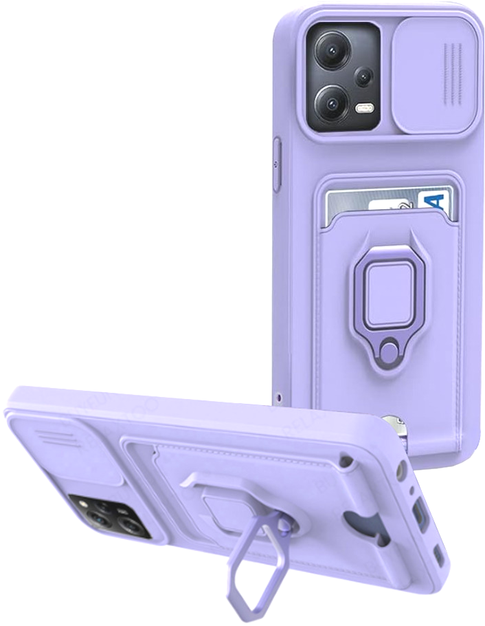 Bodycell Multifunction - Ανθεκτική Θήκη Xiaomi Redmi Note 12 5G / Poco X5 με Λουράκι Λαιμού / Κάλυμμα Κάμερας / Ring Holder /