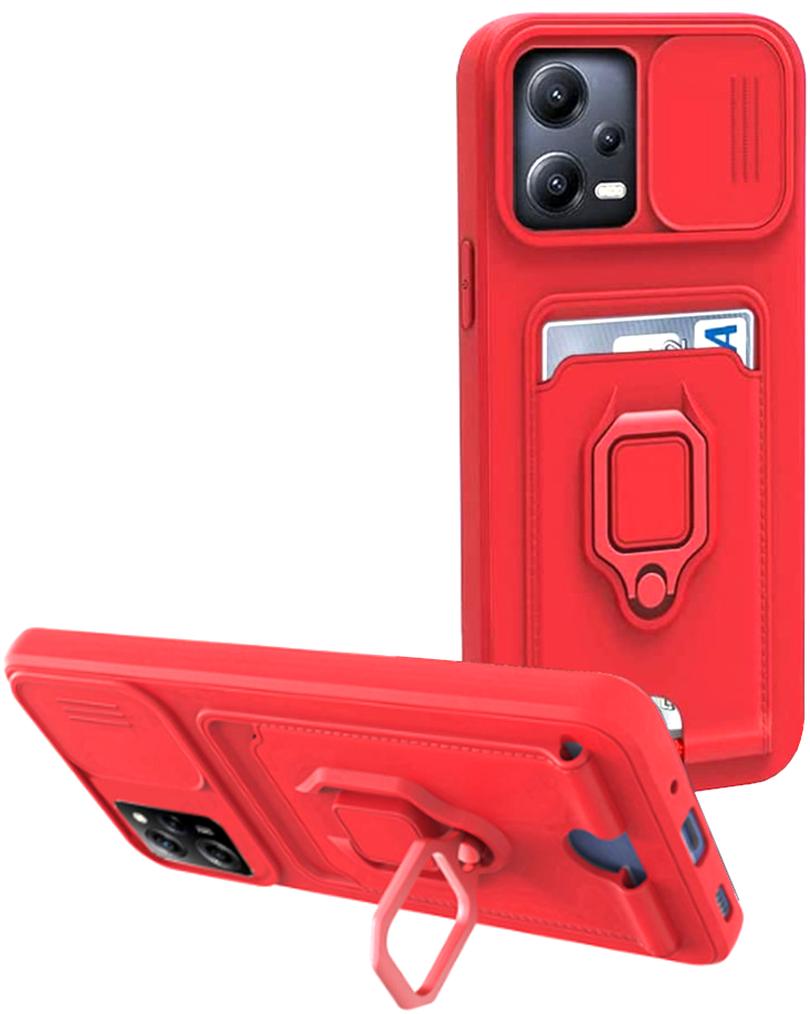 Bodycell Multifunction - Ανθεκτική Θήκη Xiaomi Redmi Note 12 5G / Poco X5 με Λουράκι Λαιμού / Κάλυμμα Κάμερας / Ring Holder /