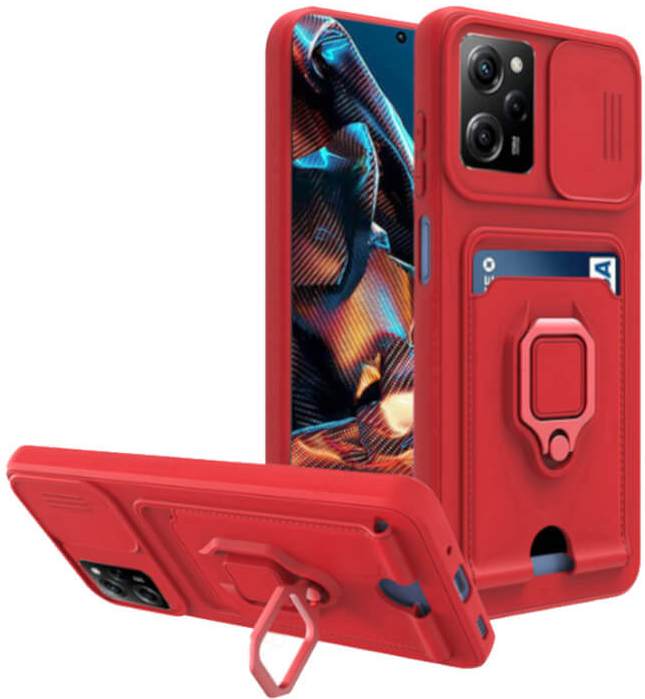 Bodycell Multifunction - Ανθεκτική Θήκη Xiaomi Redmi Note 12 Pro 5G / Poco X5 Pro με Λουράκι Λαιμού / Κάλυμμα Κάμερας / Ring 