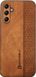 Bodycell Pattern Leather - Σκληρή Θήκη Samsung Galaxy A14 - Brown (5206015068706)