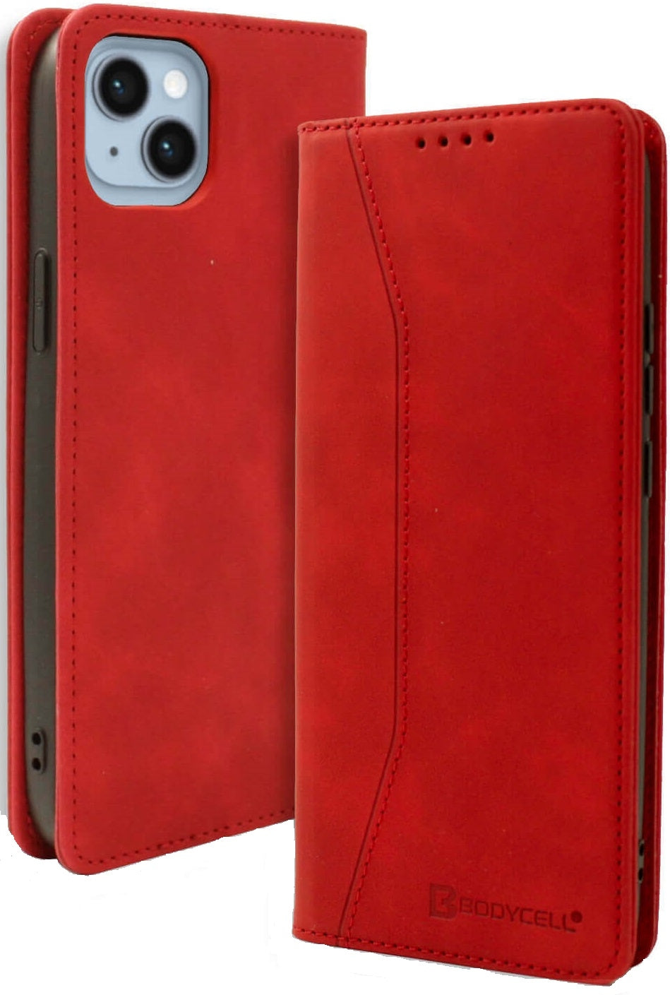 Bodycell Θήκη - Πορτοφόλι Apple iPhone 15 Plus - Red (5206015073229)