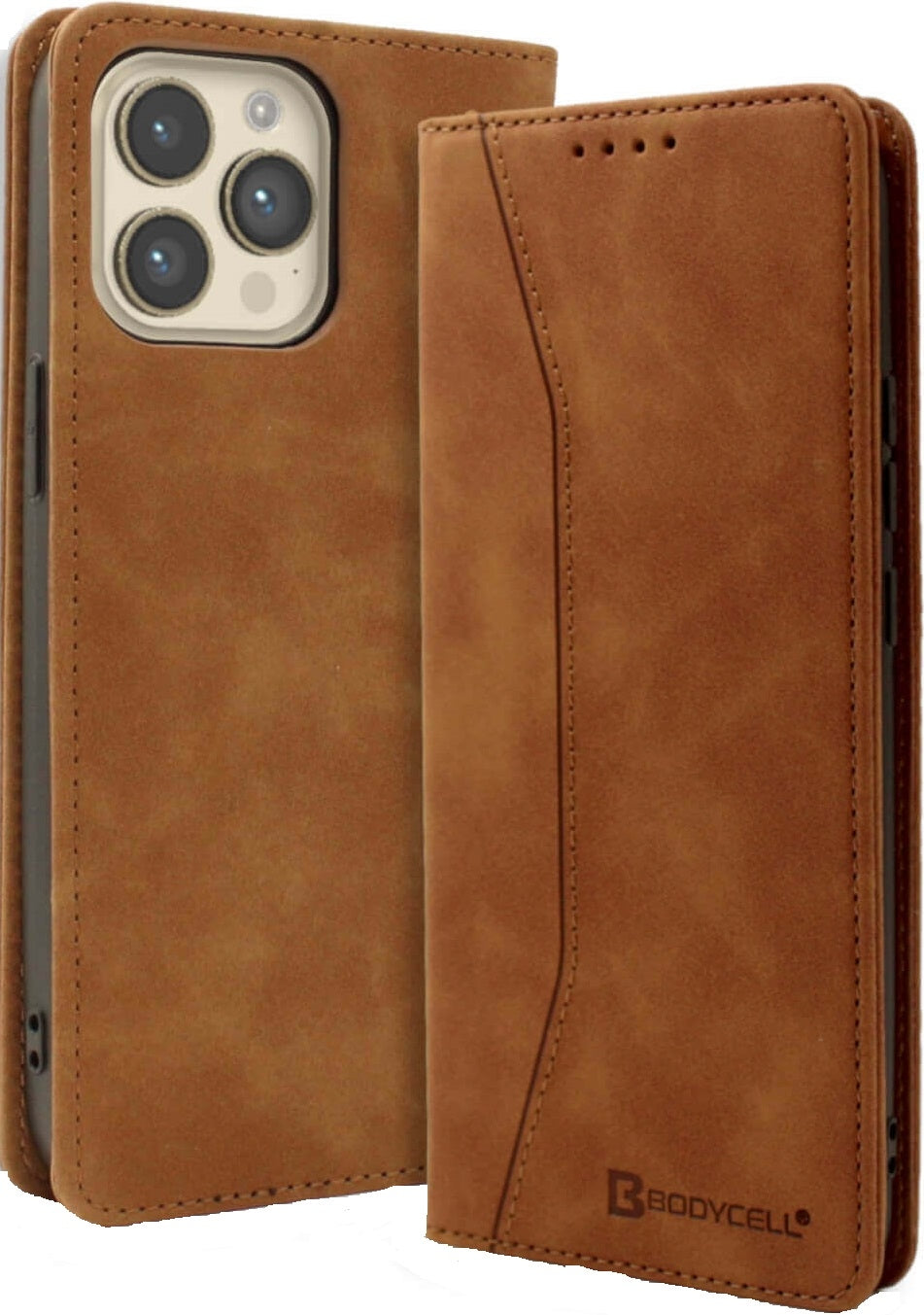 Bodycell Θήκη - Πορτοφόλι Apple iPhone 15 Pro - Brown (5206015049118)