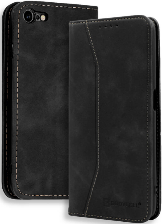 Bodycell Θήκη - Πορτοφόλι Apple iPhone SE 2022 / 2020 / 8 / 7 - Black (5206015057403)