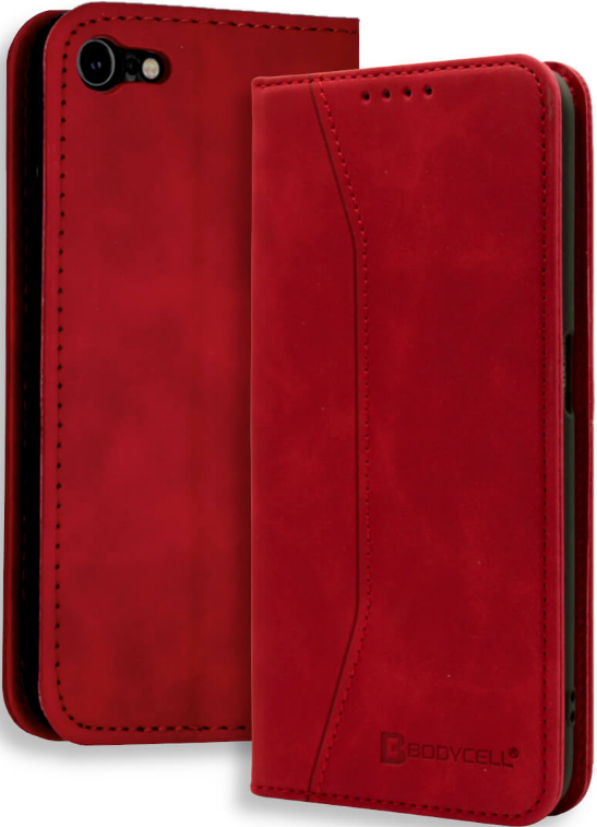 Bodycell Θήκη - Πορτοφόλι Apple iPhone SE 2022 / 2020 / 8 / 7 - Red (5206015057410)