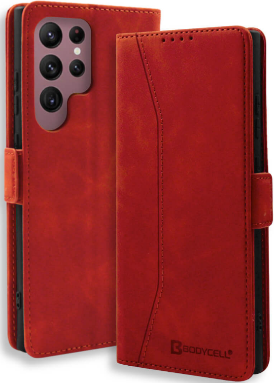 Bodycell Θήκη - Πορτοφόλι Samsung Galaxy S23 Ultra - Red (5206015019845)