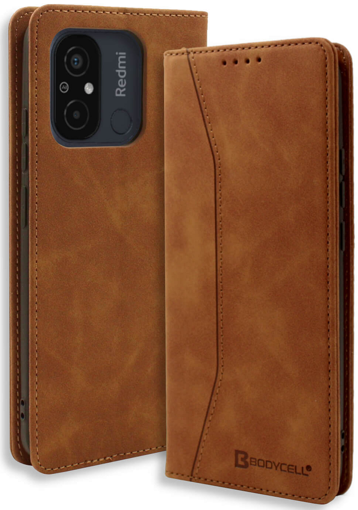 Bodycell Θήκη - Πορτοφόλι Xiaomi Redmi 12C - Brown (5206015018534)