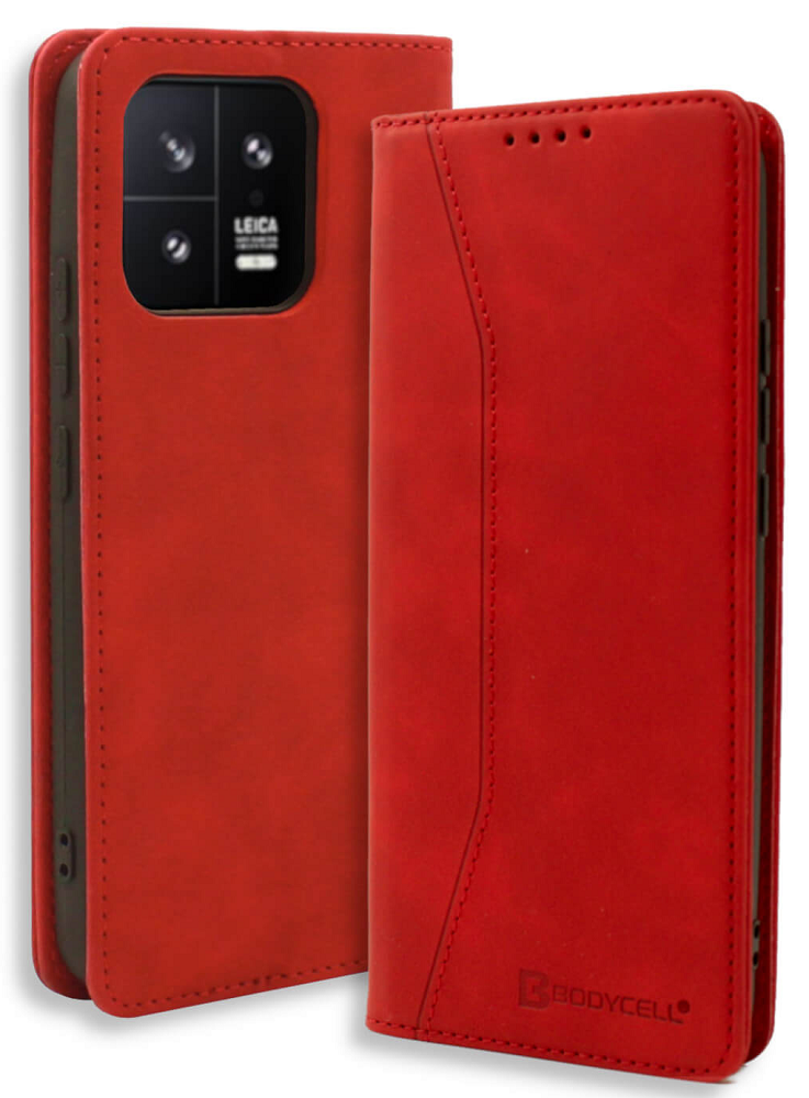 Bodycell Θήκη - Πορτοφόλι Xiaomi 13 - Red (5206015017674)