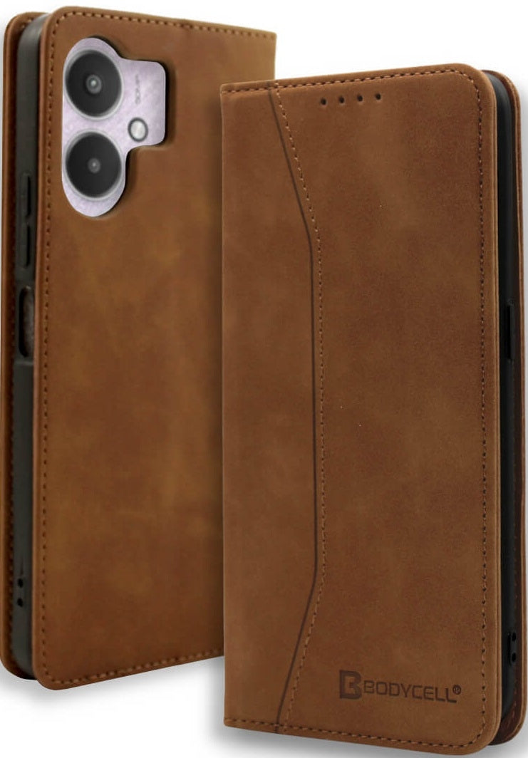 Bodycell Θήκη - Πορτοφόλι Xiaomi Redmi 13C / Poco C65 - Brown (5206015073137)