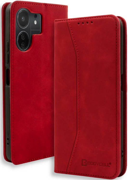 Bodycell Θήκη - Πορτοφόλι Xiaomi Redmi 13C / Poco C65 - Red (5206015073144)
