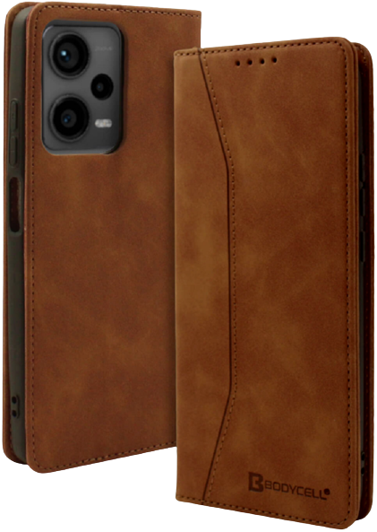 Bodycell Θήκη - Πορτοφόλι Xiaomi Redmi Note 12 5G - Brown (5206015019487)