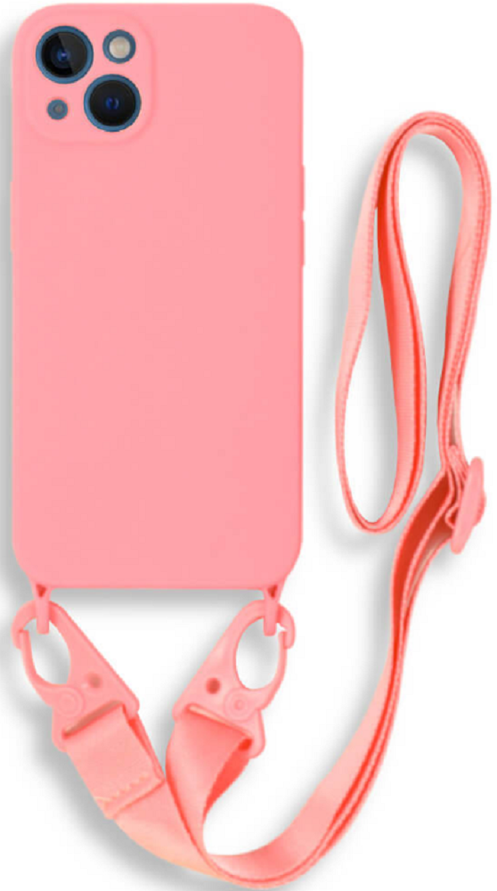 Bodycell Θήκη Σιλικόνης με Λουράκι Λαιμού - Apple iPhone 13 - Pink (5206015000300)