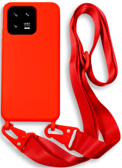 Bodycell Θήκη Σιλικόνης με Λουράκι Λαιμού - Xiaomi 13 Pro - Red (5206015023514)