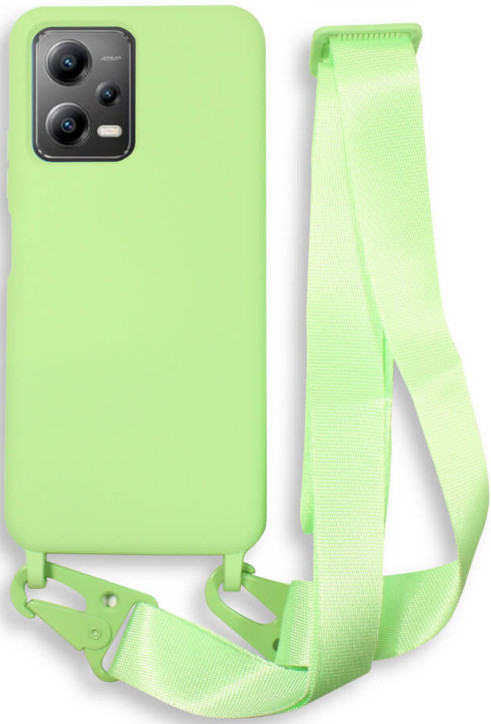 Bodycell Θήκη Σιλικόνης με Λουράκι Λαιμού - Xiaomi Redmi Note 12 5G / Poco X5 - Green (5206015023637)