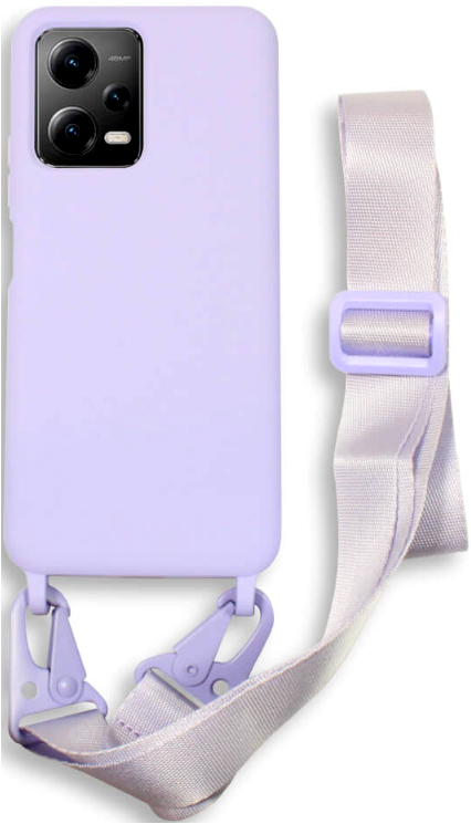 Bodycell Θήκη Σιλικόνης με Λουράκι Λαιμού - Xiaomi Redmi Note 12 5G / Poco X5 - Violet (5206015023903)