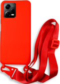Bodycell Θήκη Σιλικόνης με Λουράκι Λαιμού - Xiaomi Redmi Note 12 5G / Poco X5 - Red (5206015023897)