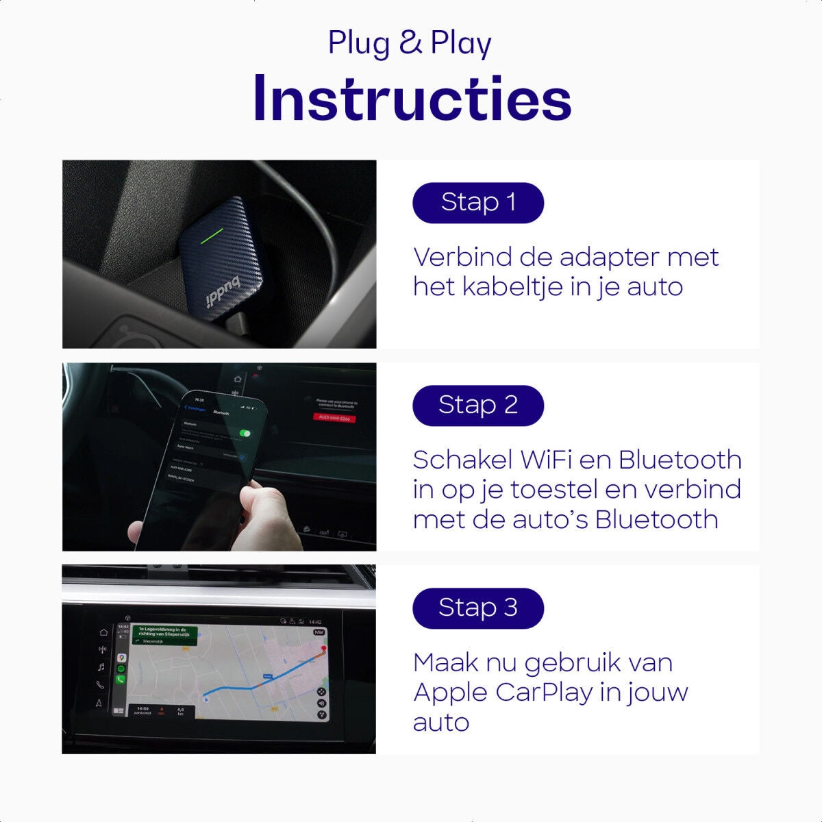 Buddi Bluetooth Apple Carplay Adapter - Ασύρματος Αντάπτορας Bluetooth για Apple CarPlay - Blue - 5 Έτη Εγγύηση (871924638767