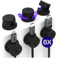 Οργανωτής Καλωδίων Buddi Sorted Cable Clip Μαγνητικός & Περιστρεφόμενος με Αυτοκόλλητο 6 Τεμάχια 5 Έτη Εγγύηση - Black