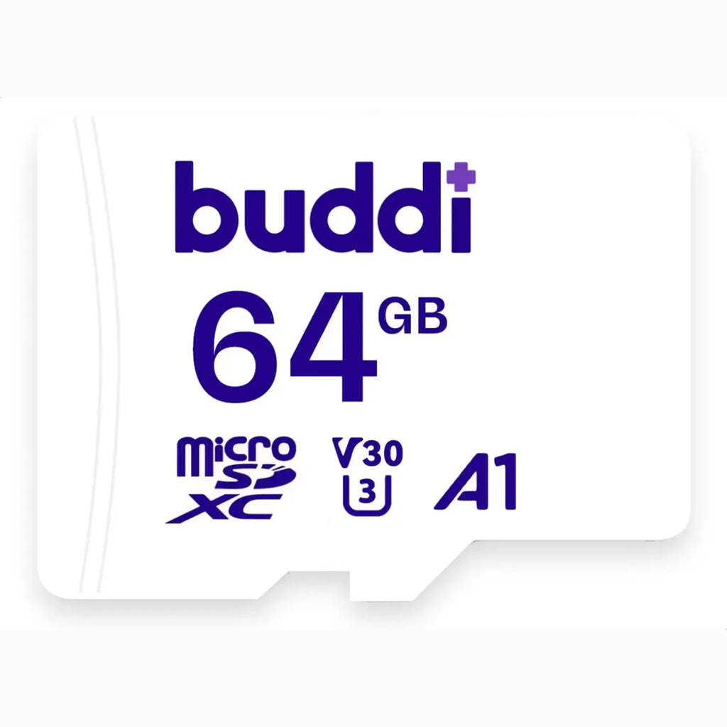 Buddi Κάρτα Μνήμης MicroSD 64GB Class U3 με Αντάπτορα SDXC - White - 5 Έτη Εγγύηση (8719246387357)