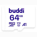 Buddi Κάρτα Μνήμης MicroSD 64GB Class U3 με Αντάπτορα SDXC - White - 5 Έτη Εγγύηση (8719246387357)