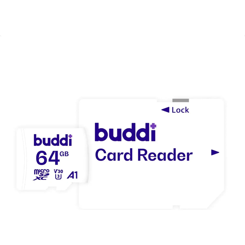Buddi Κάρτα Μνήμης MicroSD 64GB Class U3 με Αντάπτορα SDXC - White - 5 Έτη Εγγύηση (8719246387357)