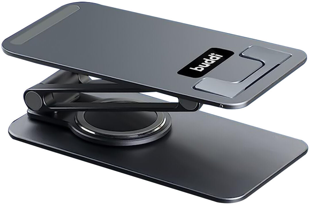 Buddi Phone Holder for Desk - Αναδιπλούμενη Περιστρεφόμενη Βάση Γραφείου για Smartphone / Tablet - Space Grey - 5 Έτη Εγγύηση