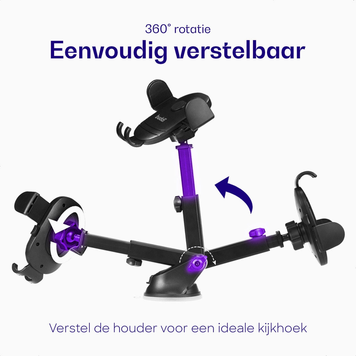 Buddi Phone Mount for Car Dashboard / Windshield - Universal Ρυθμιζόμενη Βάση Στήριξης Κινητών / Smartphone με Βεντούζα για Τ