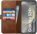 Δερμάτινη Θήκη Πορτοφόλι - Samsung Galaxy S24 Plus - Rosso Deluxe - Brown (8719246427114)