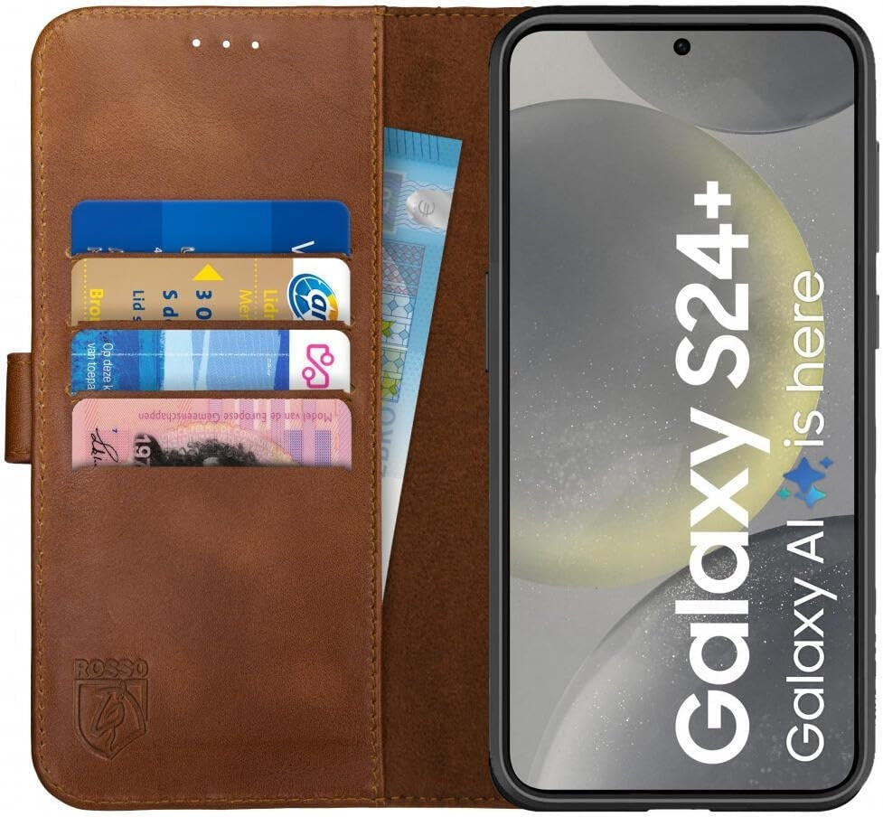 Δερμάτινη Θήκη Πορτοφόλι - Samsung Galaxy S24 Plus - Rosso Deluxe - Brown (8719246427114)