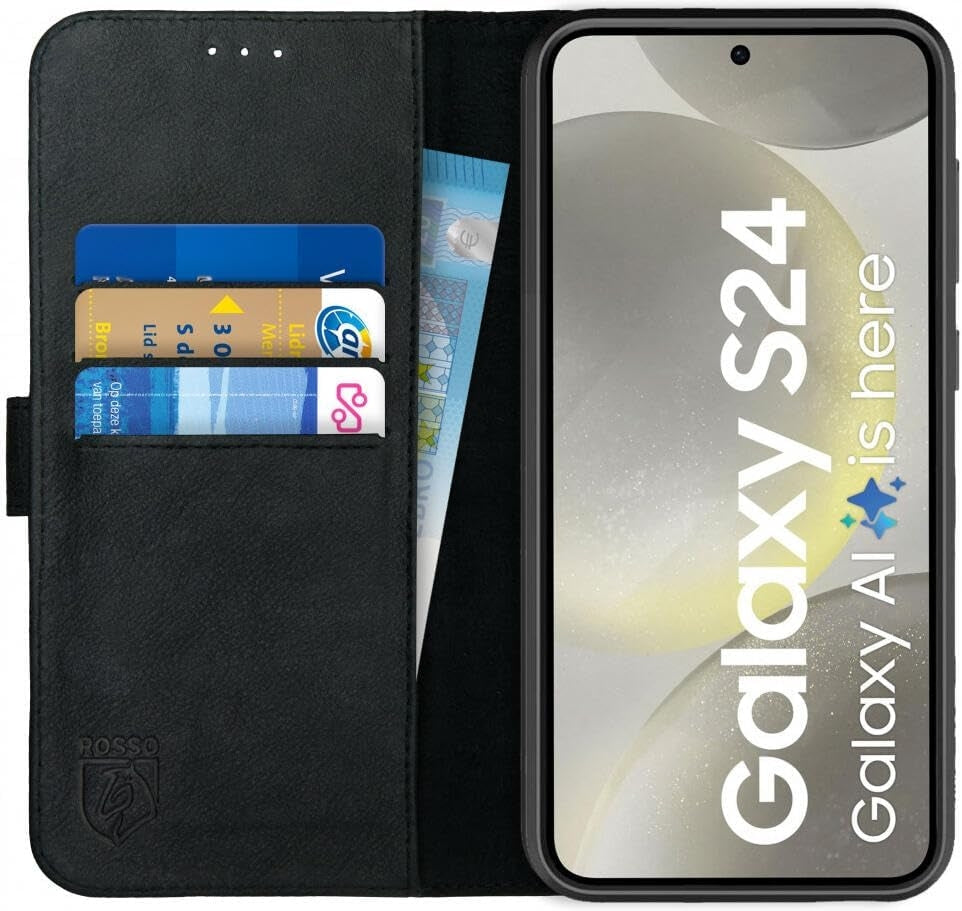 Δερμάτινη Θήκη Πορτοφόλι - Samsung Galaxy S24 - Rosso Deluxe - Black (8719246427060)