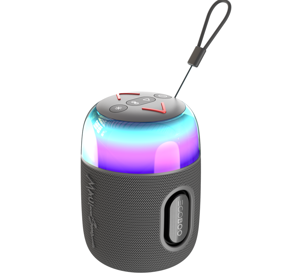Egoboo X Maui and Sons BT Led Speaker Pulse - Ασύρματο Φορητό Ηχείο Bluetooth με Φωτισμό RGB - Grey (MUS2GRY)