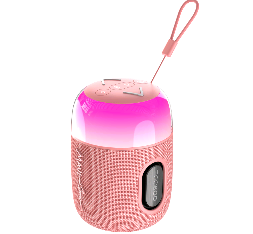 Egoboo X Maui and Sons BT Led Speaker Pulse - Ασύρματο Φορητό Ηχείο Bluetooth με Φωτισμό RGB - Pink (MUS2PNK)